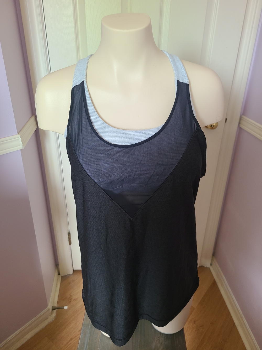 Under Armour Black Tank with Light Gray Racerback Layer